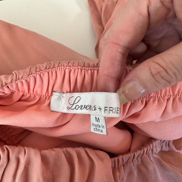 Revolve Lovers + Friends Pink Windblown Off Shoulder Balloon Sleeve Mini Med - Picture 14 of 15